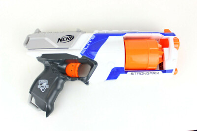 NERF N-Strike Elite エアソフトガン 青/オレンジ Nerf N-Strike Elite Strongarm 6 Shot Blaster Blue White