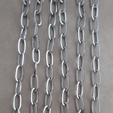 5 feet paperclip chain 5mm wide flat link stainless steel hypoallergenic