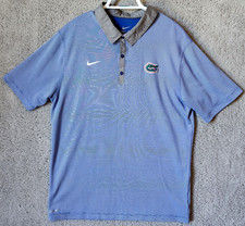 Nike Dri Fit Florida Gators Blue Logo Polo Shirt Size XL 100 Polyester