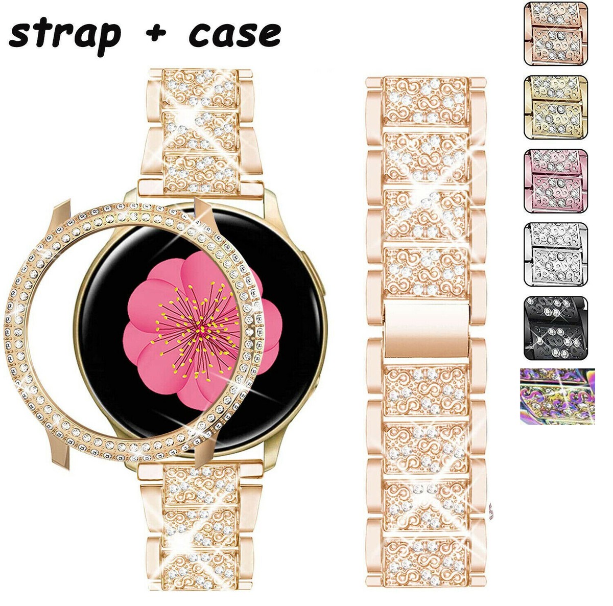 Bling Stainless Steel Watch Band Case For Samsung Galaxy Watch Active 40  44mm