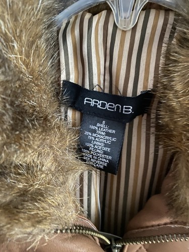 Chaqueta corta acolchada Y2K vintage Arden B 100 % cuero piel sintética marrón talla S nueva con etiquetas - Imagen 4 de 11