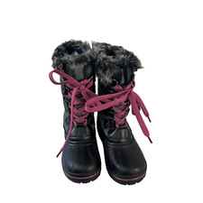 Quest Girls Powder QCWGP16 Size 3 Gray Lace Up -25 Faux Fur Lined Winter Boots