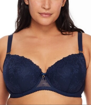 Dita Von Teese NAVY Fiamma Lace T-Shirt Bra, US 42DD/E, UK 42DD