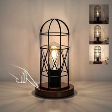 Vintage Touch Control Table Lamp Industrial 3-Way Dimmable Nightstand Metal