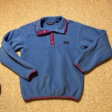 Patagonia Vtg Women  s Snap T Fleece Jacket - Light Blue Medium