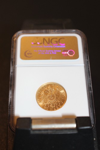 Germany-1911A-Prussia-20M-NGC-MS62- Gold Coin - Picture 3 of 6