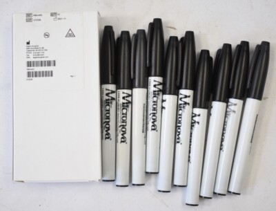 MicroNoba Lab Marker Fine Tip Pen Black 10 Pack IPA Resistant Ink Permanent