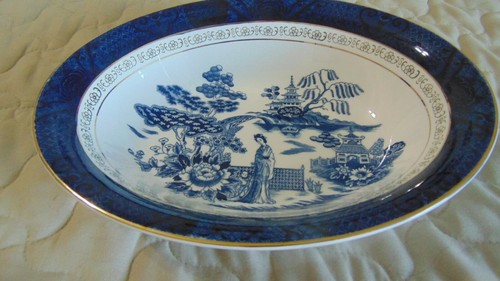 DOUBLE PHOENIX NIKKO IRONSTONE SOUP BOWL 7.5" DIAMETER BLUE/WHITE GOLD TRIM - Picture 7 of 7