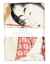 Japanese Cotton Tenugui Tapestry Hand Towel Bento Cloth Kitagawa Utamaro Bijinga