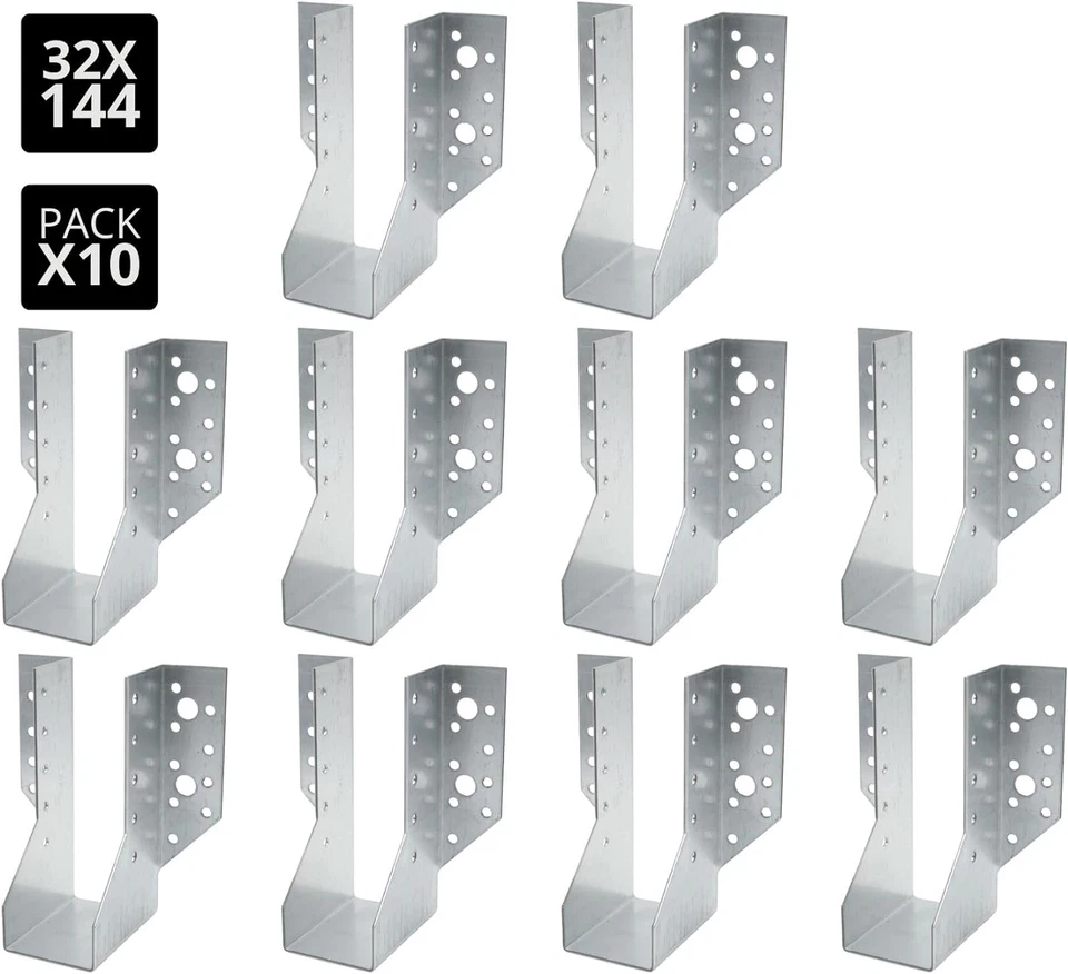 | Supporti per Travi | 10 Pz | Staffe per Travi in Legno Tipo a | 32X144X75 Mm | - Immagine 4 di 4