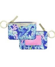 Lilly Pulitzer Key ID Card Coin Case Turtle Villa NWT 