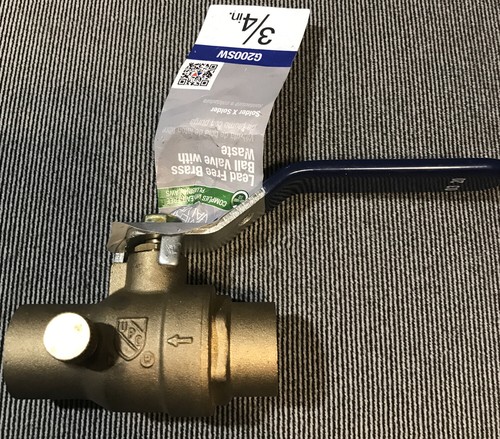 American Valve G200SW Brass 3/4-in Copper Sweat Ball Valve