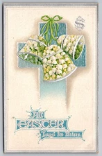 Postcard: Easter, Embossed, Metallic, B. B. London, Div. Back, Unposted w. Note