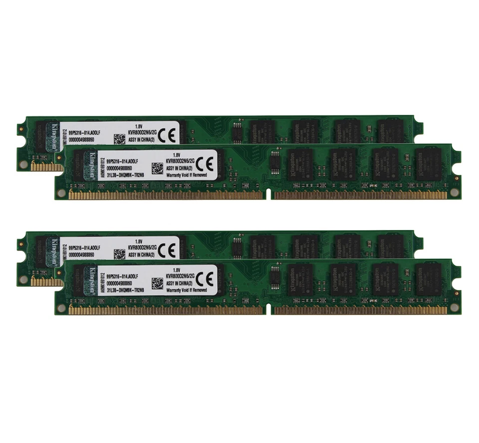 ALLGEMEINER ZWECK Kingston 4x2GB intel 2Rx8 PC2-6400 DDR2 800Mhz DIMM Arbeitsspeicher RAM Desktop