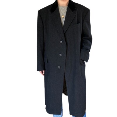 Vintage Lord Taylor Kensington Collection Gray Wool Trench Coat