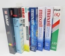 Lot of 7 Blank VHS VCR Video Tapes New Retail Sealed Fuji Maxell RCA BASF 6 Hour