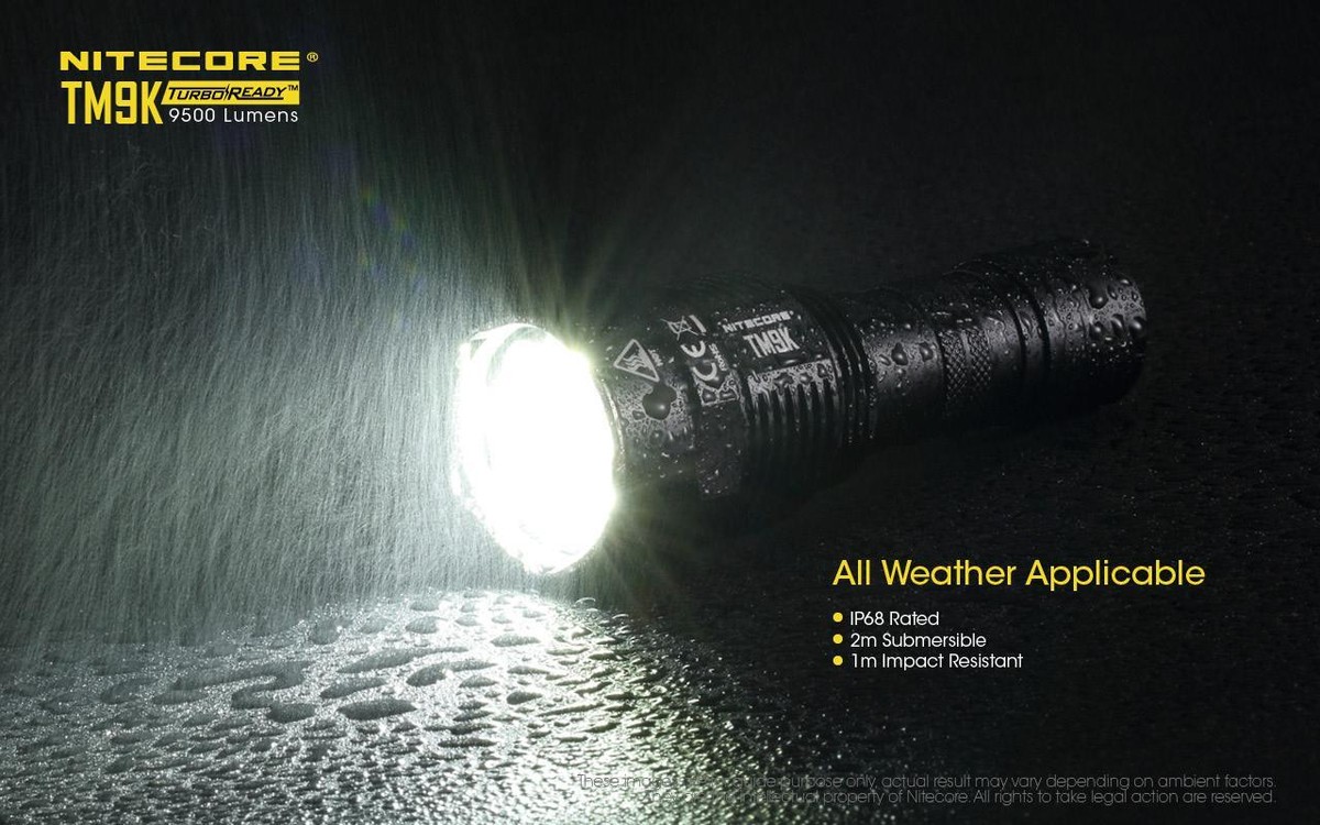 Nitecore TM9K 9500 Lumen USB-C Rechargeable LED Flashlight with