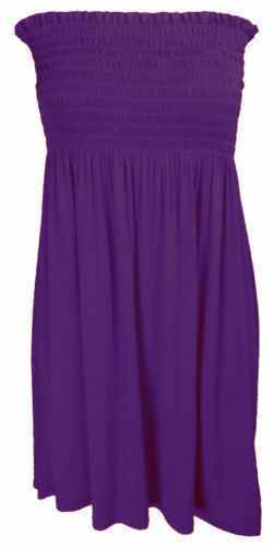 Ladies Sheering Boob Tube Gather Bandeau Ruched Top Summer Mini Dress Size 8-26 - Picture 18 of 28