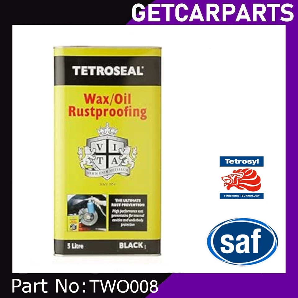 Tetroseal Wax Oil Black 5L Rust Proofing Rustproof Wax / Oil Protection - TWO008