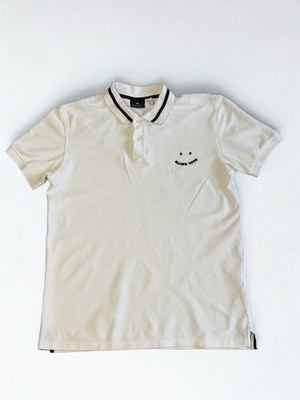 Paul Smith Men s Collard Shirt Size M  Color Black And White With Smiley Face