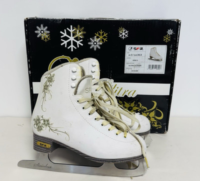SFR Glitra Gold Schlittschuhe Eiskunstlaufschuhe Größe UK 3, Originalverpackt