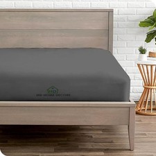 1 Fitted Sheet Only Egyptian Cotton 15 Inch Deep Pocket King Size Dark Grey