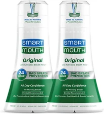 SmartMouth Original Mint Mouthwash Pack of 2 16 Fl Oz Alcohol Free Fresh Breath