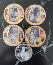 MARILYN MONROE Collection. Gold & Silver Coins. 4 Base 24_ Carat Fairmin