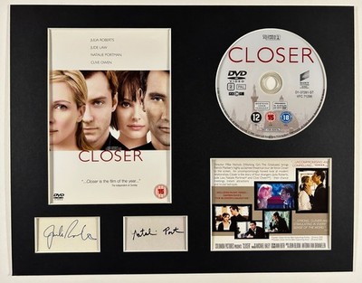 CLOSER - Signierter Reprint - JULIA ROBERTS - NATALIE PORTMAN - DVD Film Display