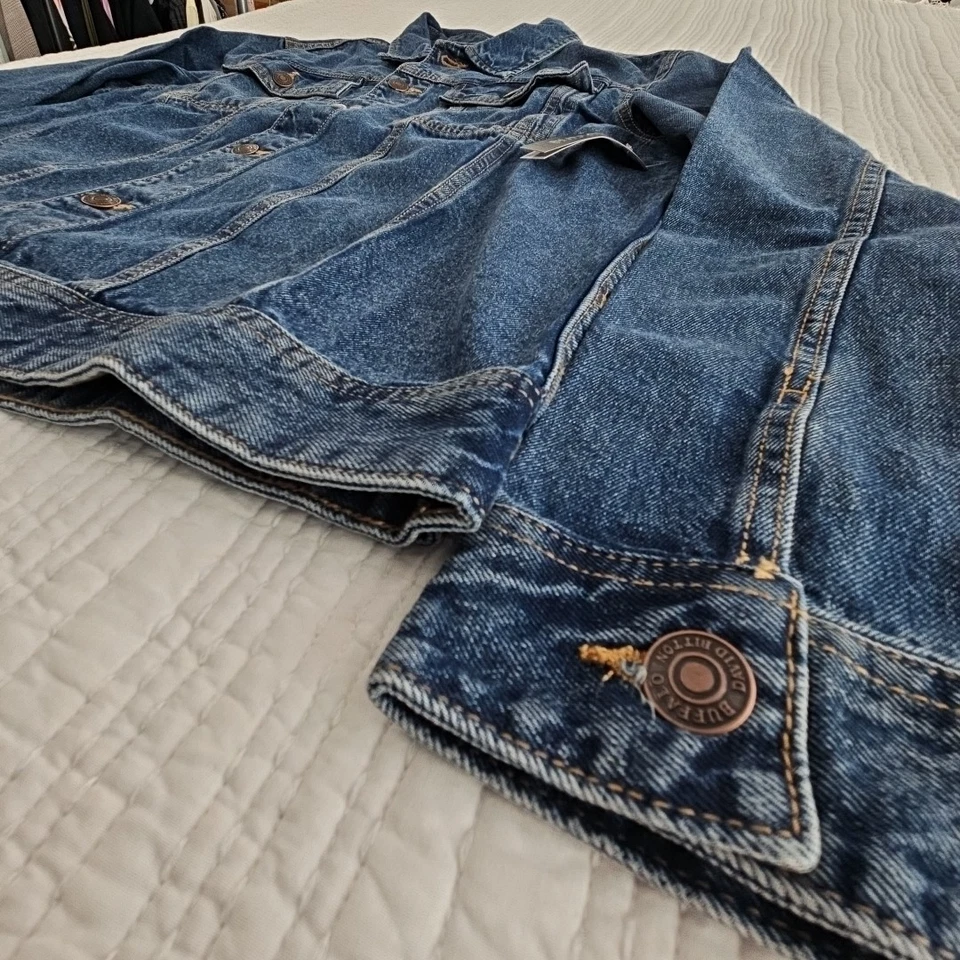 Chaqueta Denim Buffalo David Bitton Para Hombre XL Azul Lavado Medio Nueva Con Etiquetas 100% Algodón NUEVA Foto 3 de 4