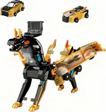 Collision Transforming Dinosaur Car Toy, Magnetic Toy Cars Transform Gold