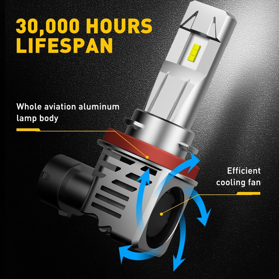 Auxito LED Headlight Bulb H11 Canbus Low Beam 30000LM 6500K Ultra Bright 1-10Set - Image 4 of 4