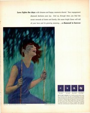 De Beers Diamond Is Forever Vintage 1964 Magazine Ad Thomas Vincent Art AD047