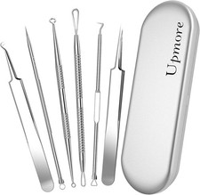 Pickel Werkzeug-Set, Mitesserentferner, professionelle Edelstahl-Akne, Hautun...