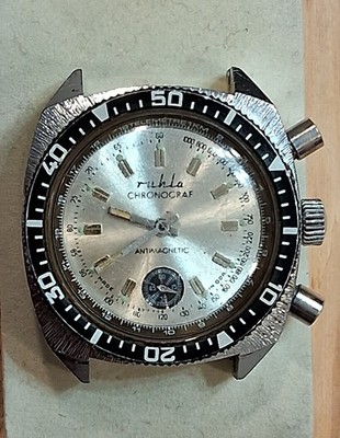 VINTAGE MEN WRIST WATCH RUHLA CHRONOGRAPH MADE IN GDR FOR PARTS OR RESTORATION