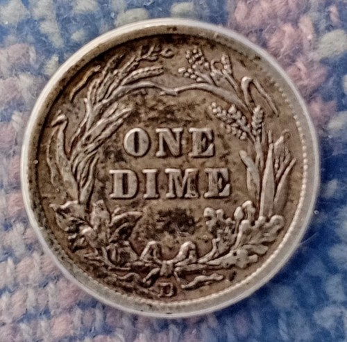 1912 D Barber Silver Dime ANACS Graded VF 20 Condition. - Picture 2 of 4