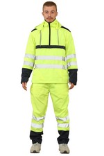 Image of Hi Viz Rainsuit 2 Piece Set High Visibility Waterproof Tracksuit Hi Viz Workwear