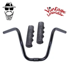 Original Lowrider 9" 25.4 D Handlebar Black 212 120mm Grips Sparkle/Black