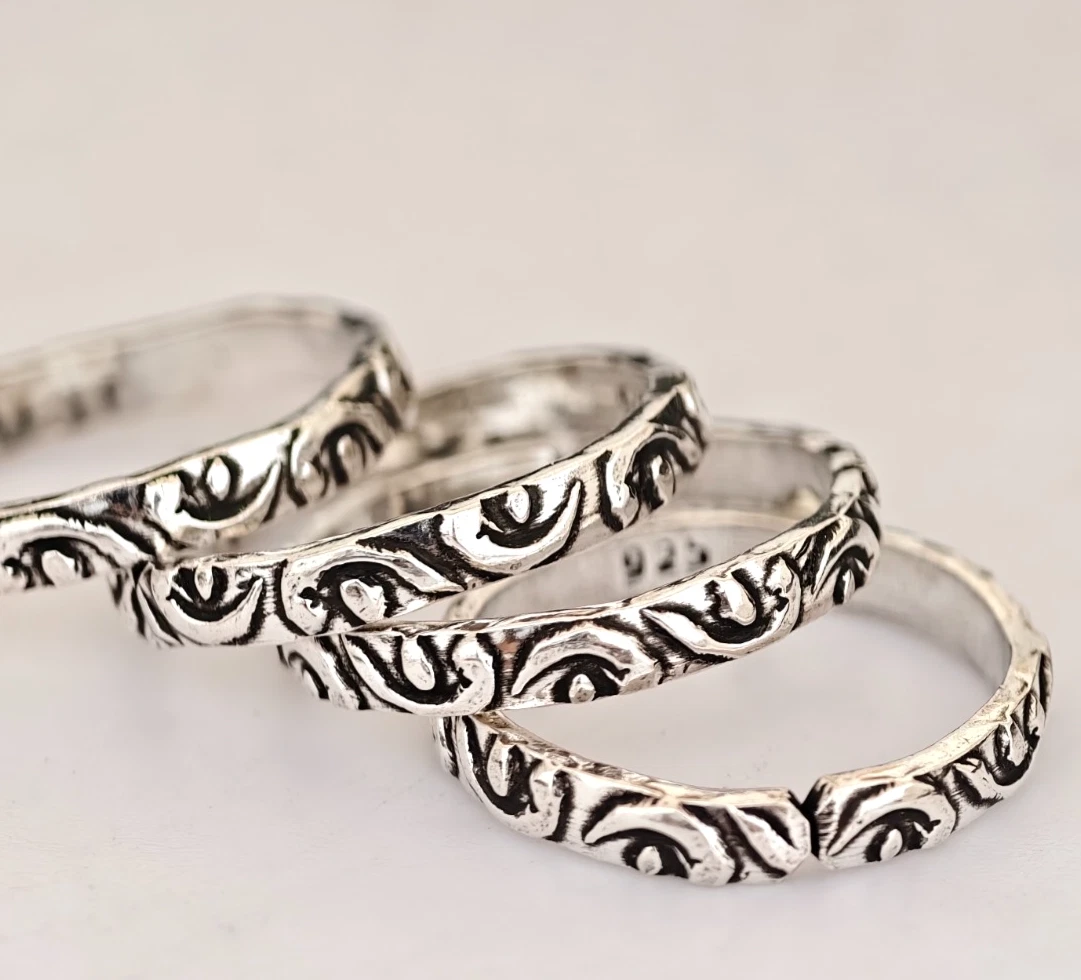 925 Sterling Silber Scrollwork Zehenring Vintage oxidiert verstellbar Boho Sc...