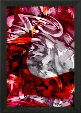 Abstract Pop art Red and White Pain Framed Wall Art Poster Canvas Print Picture