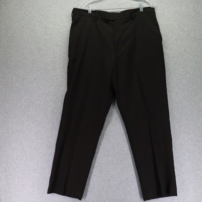 Perry Ellis Portfolio Pants Mens 36x30 Dress Slacks Suit Formal Flat Front Brown