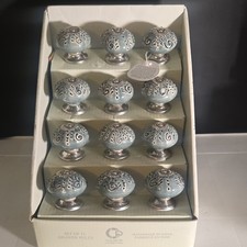 Casa Decor 12-Pack Blue Cabinet Knobs Painted Round Ceramic/Metal for Cabinet