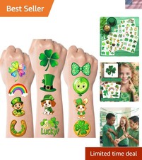 St Patricks Day Tattoos for Kids, Shamrock Stickers Temporary Tattoos for Chi...