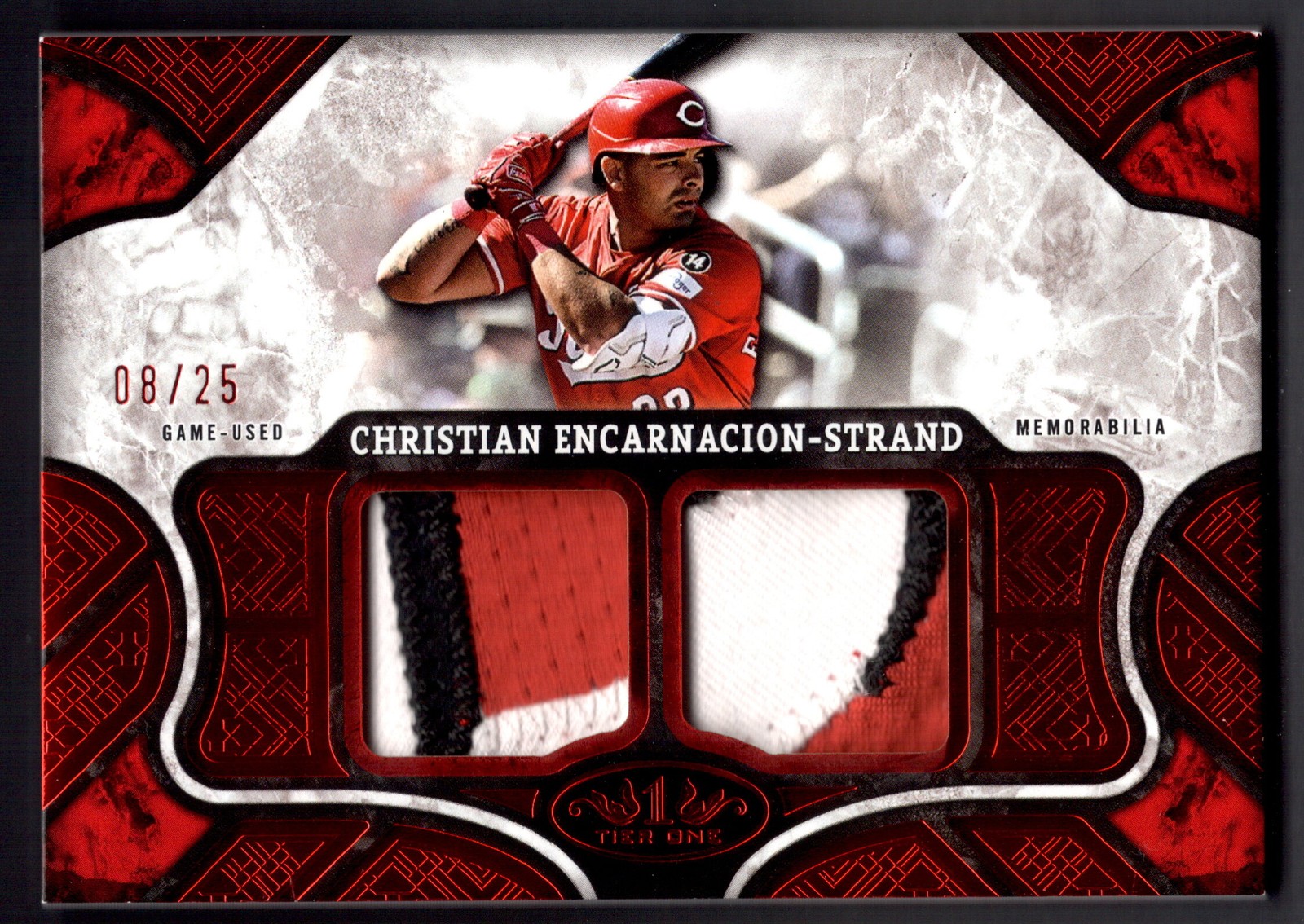 2025 Topps Tier One Christian Encarnacion-Strand Red Dual Patch /25 Color Match
