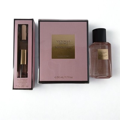 Victoria's Secret Bombshell Eau de Parfum Set Spray 50mL, 7mL, 75mL 3 Piece Set