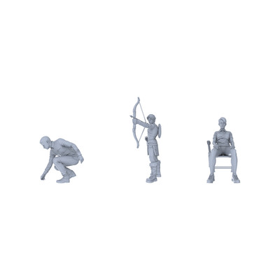 LYTR143 1:72 Outdoor Adventure Archery Scene Resin Miniature Model 3 Figure Set
