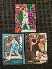 Hornets LaMelo Ball Playbook,Prizm Draft,Grant Williams Red Mosiac RC’s 