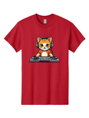 Dj-Cat Mens Graphic Tee, 100% Cotton, Casual Summer Wear