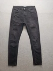 Zara Men Jeans 30 Faded Black Skinny Distressed 5 Pockets Casual Streetwear