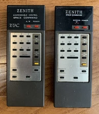 Lot of 2 Zenith Space Command Remote Controls with Z TAC Addressable